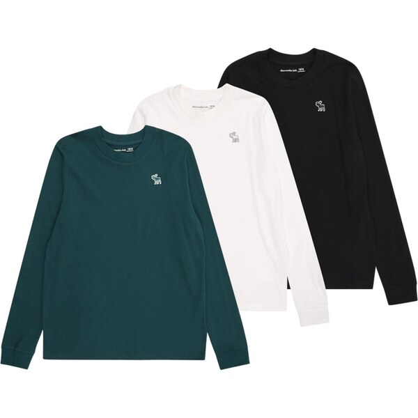 Abercrombie & Fitch Tričko smaragdová / čierna / biela 65906847