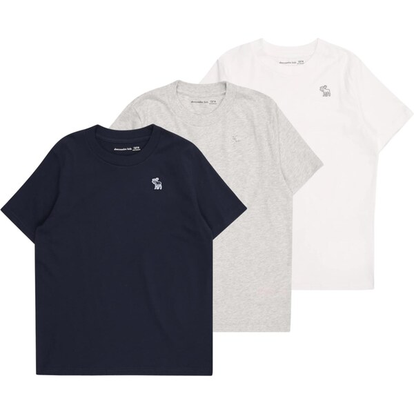 Abercrombie & Fitch Tričko námornícka modrá / svetlosivá / biela 65906857