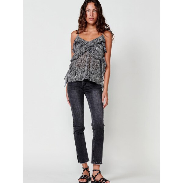 KOROSHI Top čierna / biela 65905177