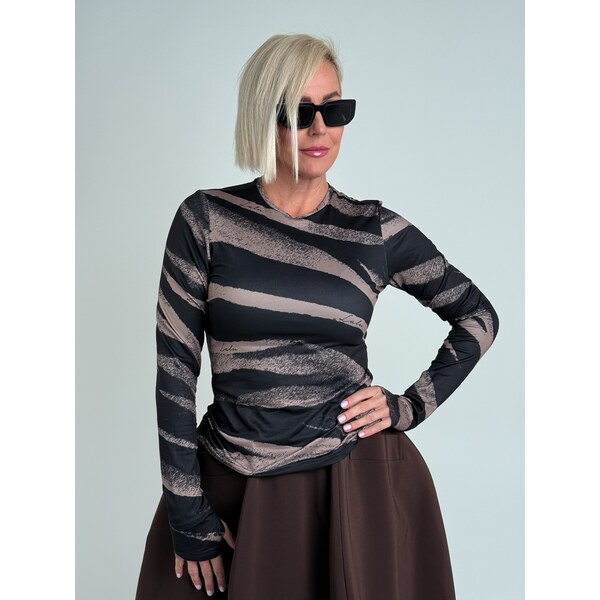 La-Lu Čierno-hnedé tričko UNISA 65914641