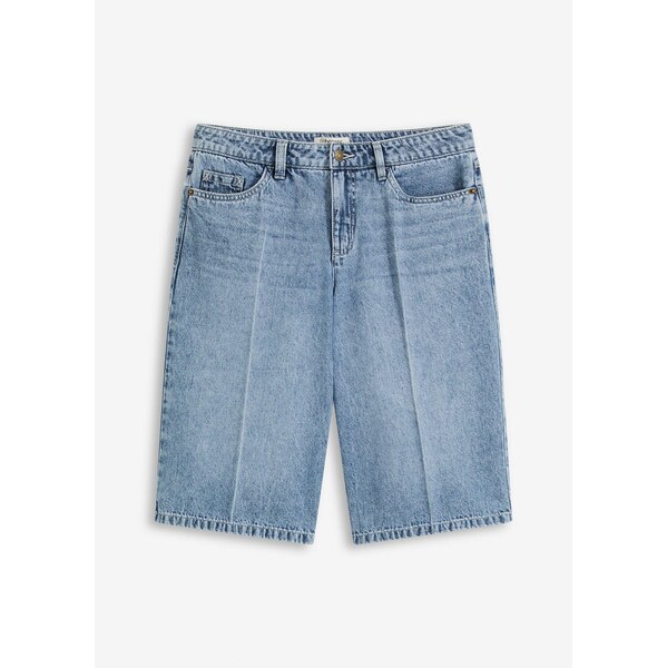 bonprix Džínsové bermudy, stredná výška pásu, farba modrá 65915995