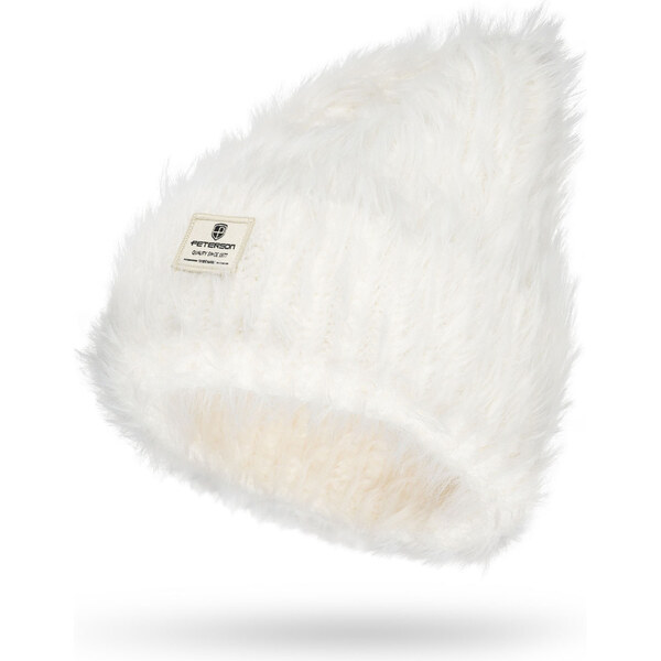 Peterson Biela dámska čiapka Beanie s mäkkou kožušinovou textúrou 65916115