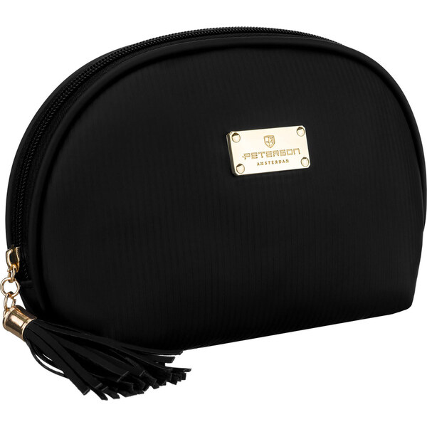 Peterson Čierna cestovná kozmetická taštička s ozdobným strapcom 65916117