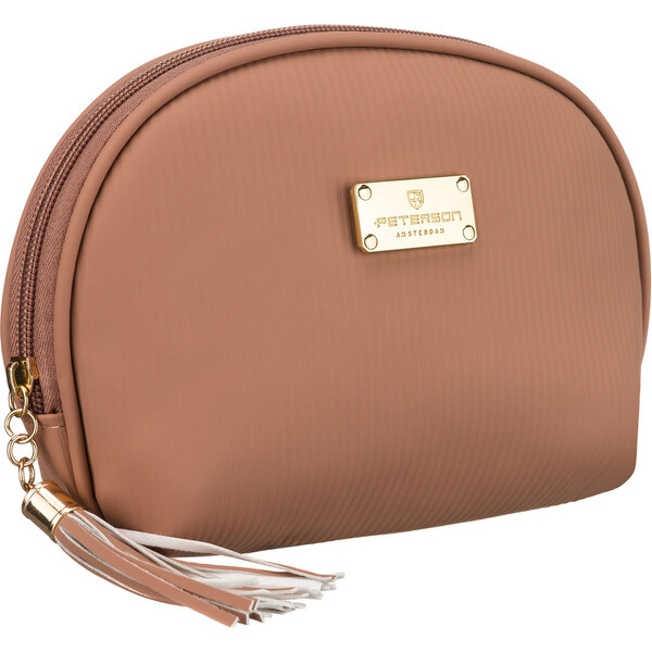 Peterson Béžová cestovná kozmetická taštička s ozdobným strapcom 65916119