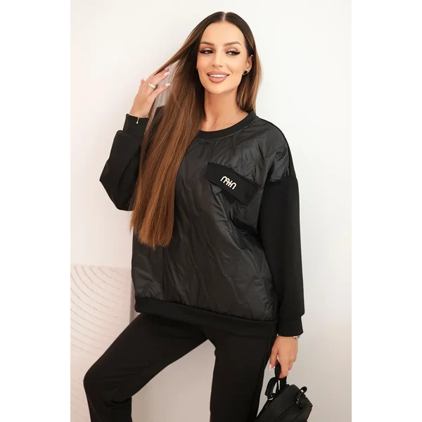 Kesi Włoski Dámsky súprava tepláková z viskózy s prešívanou mikinou a 65916805