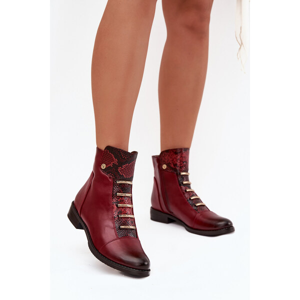 Dámske členkové topánky ASA62-16 Bordeaux s čiernou - Jezzi 65916591