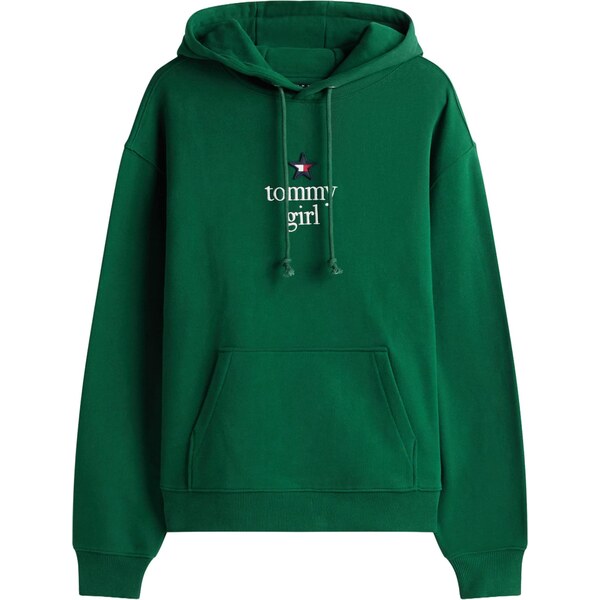 Tommy Jeans Mikina tmavozelená / biela 65923038