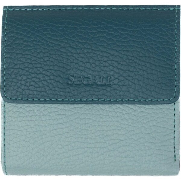 SEGALI Dámska kožená peňaženka 261337 Sage/Peacock Blue 65927120