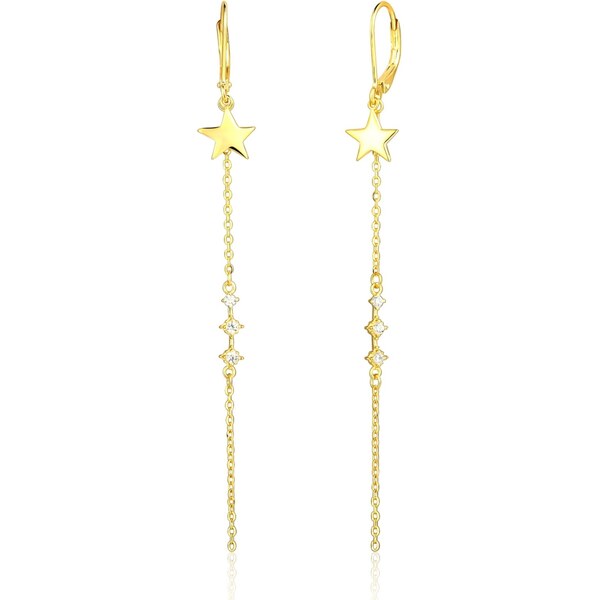 JVD Pozlátené visiace náušnice Hviezdičky SVLE1909XE9GO00 66593472