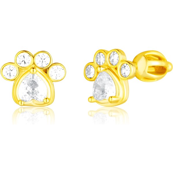 JVD Pozlátené náušnice Tlapka so zirkónmi SVLE3315XF3GOSR 66578638