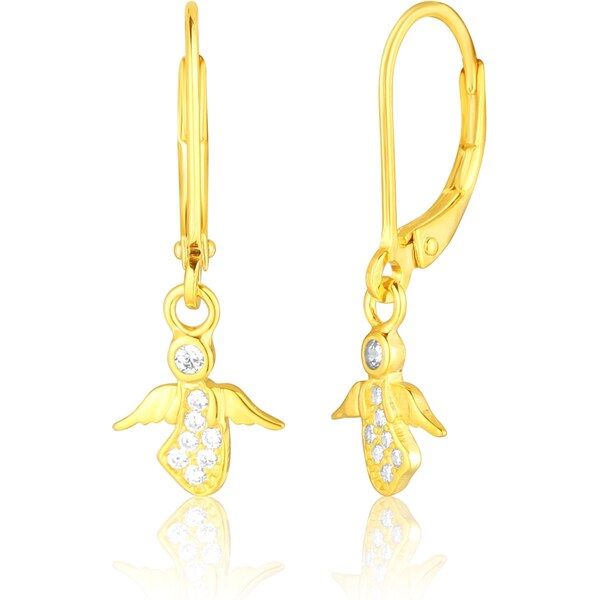 JVD Pozlátené visiace náušnice Anjelik so zirkónmi SVLE0933SD5GO00 66580914