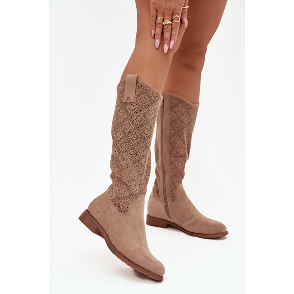 S. BARSKI Dámske čižmy s perforáciou na nízkom opätku S.Barski 65927855