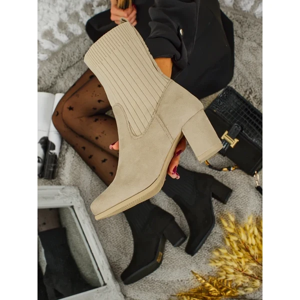 Resti Womens eco-suede heeled ankle boots with a sock-like insert 65927888