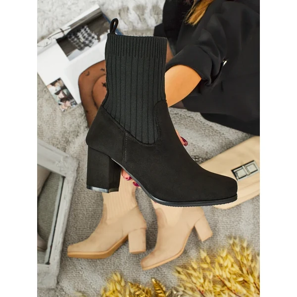 Resti Womens eco-suede heeled ankle boots with a sock-like insert 65927887