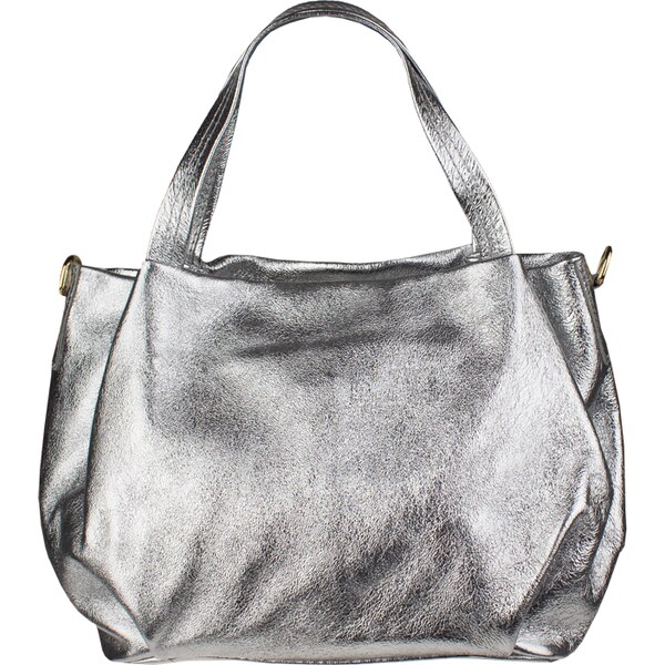 Strieborná kožená talianska crossbody kabelka Tea Lucida Argento 11399909