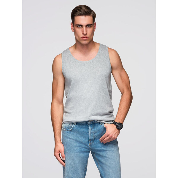 Ombre Mens BASIC cotton tank top - grey melange 57757030
