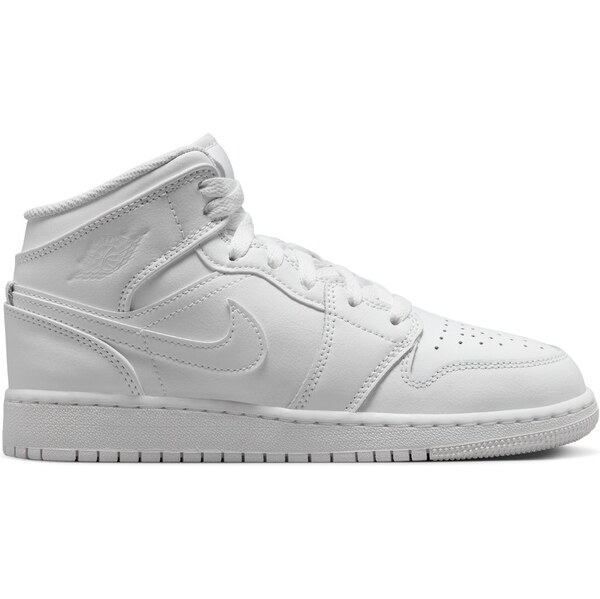 Air Jordan 1 Mid Triple White (GS) - Detské - Tenisky Jordan - Biele - 66357855