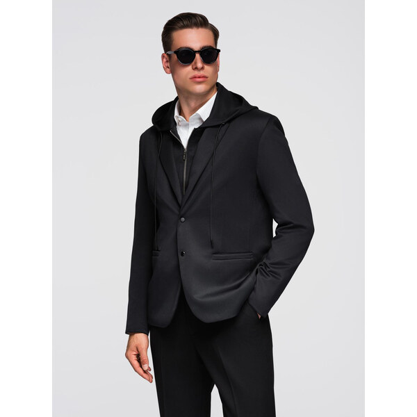 Ombre Mens blazer with detachable underlining and hood - black 57624919