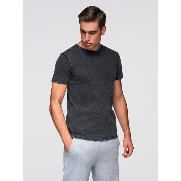 Ombre Mens T-shirt with wash effect - black 65656144