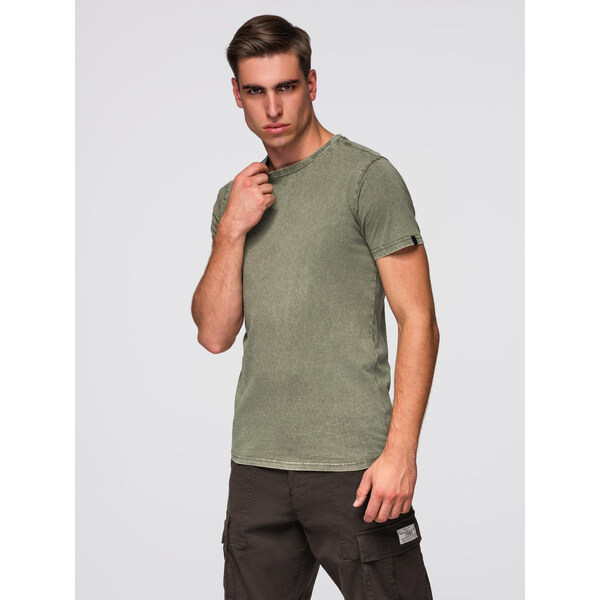 Ombre Mens t-shirt with wash effect - olive 65629108