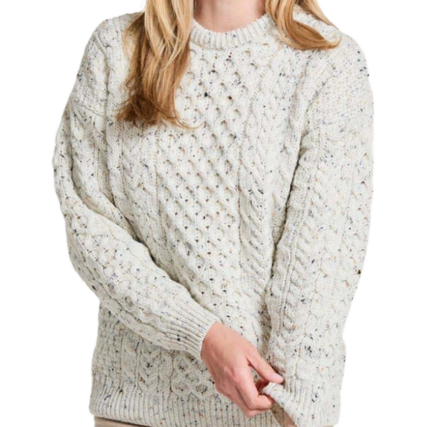 Vlnka Dámsky vlnený Merino sveter s tradičným vzorom krémová veľkosti 65931140