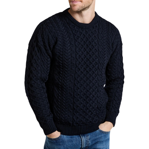 Vlnka Pánsky vlnený Merino sveter s tradičným vzorom tmavo modrá 65931145