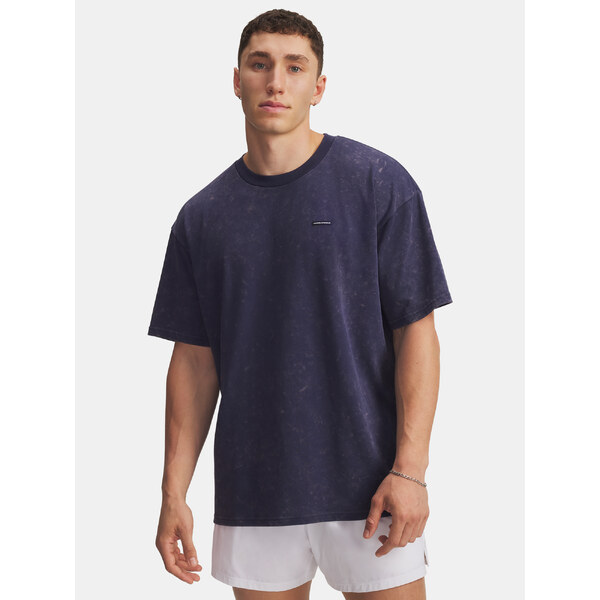 Mens Under Armour UA M HW OS LOGO WASH SS-BLU - Mens T-Shirt 65986534