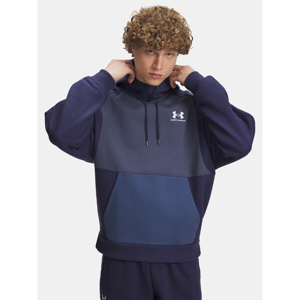 Mens Under Armour UA Icon HW Colorblocked Hdy-BLU - Mens Sweatshirt 65991998