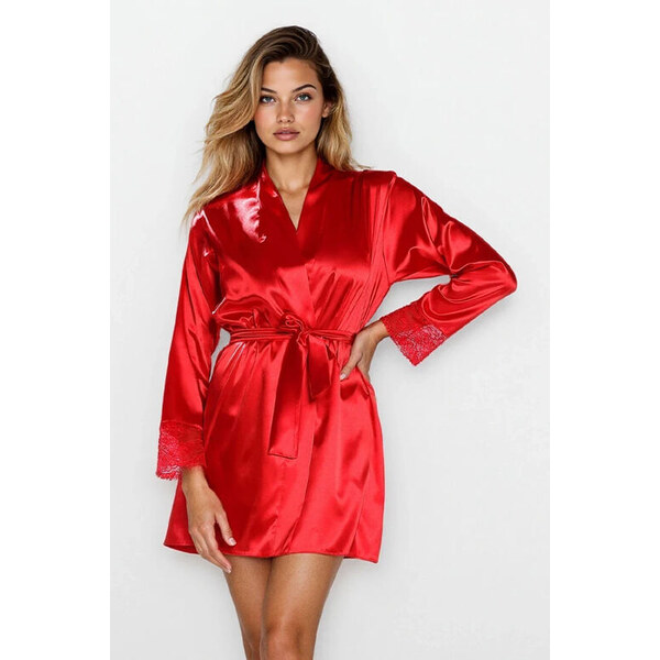 DKaren Saténový župan Hazel červený 33622909