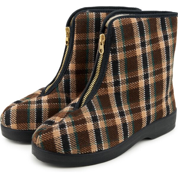 Vlnka Pánske kapce z ovčej vlny káro hnedá veľkosti obuvi - dospelí 42 65952813