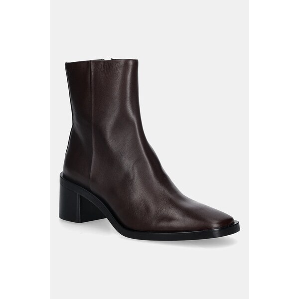 Kožené členkové topánky Calvin Klein BLOCK HEEL ZIP BOOT LTH 65952647