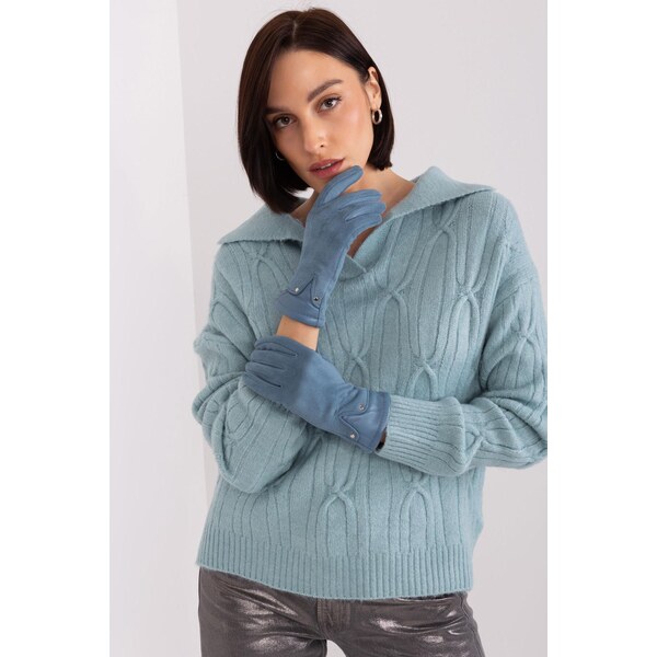 MladaModa Elegantné dotykové rukavice model 50726 džínsové 65954278