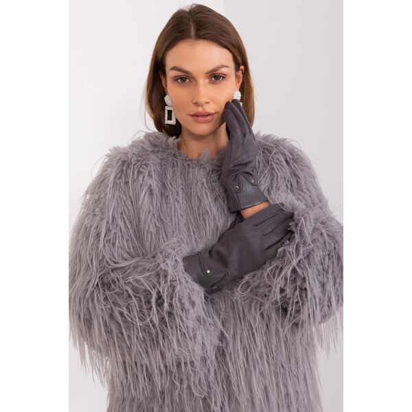 MladaModa Elegantné dotykové rukavice model 50726 grafitové 65954279