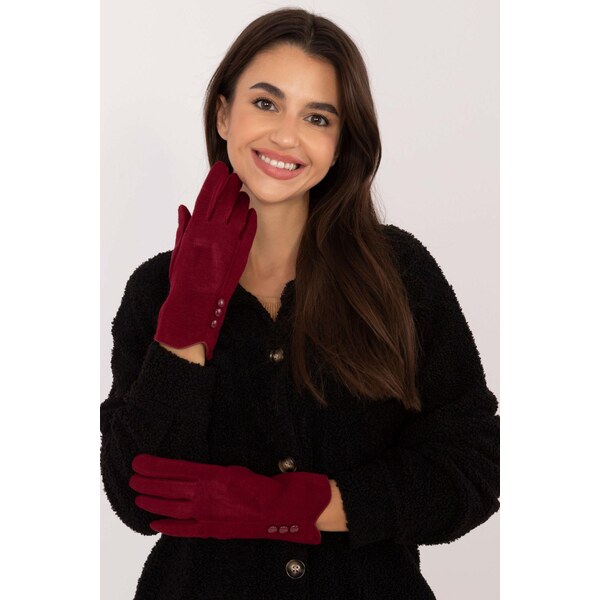 MladaModa Teplé dotykové rukavice s ozdobnými gombíkmi model 50331 65954296