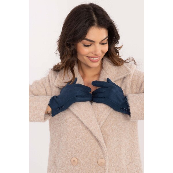 MladaModa Teplé dotykové rukavice s ozdobnými gombíkmi model 50331 65954297