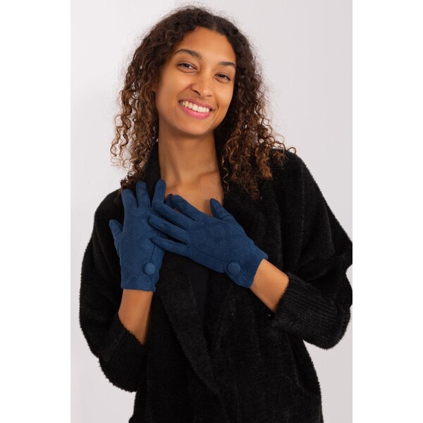 MladaModa Teplé dotykové rukavice s ozdobným gombíkom model 50110 65954316