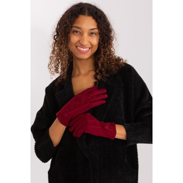 MladaModa Teplé dotykové rukavice s ozdobným gombíkom model 50110 65954317