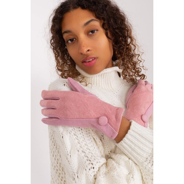 MladaModa Teplé dotykové rukavice s ozdobným gombíkom model 50110 65954318