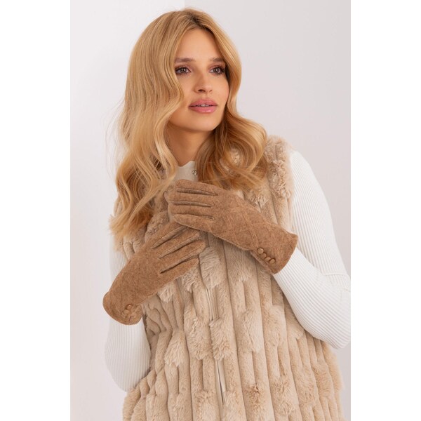 MladaModa Teplé dotykové rukavice s ozdobnými gombíkmi model 30210 65954325