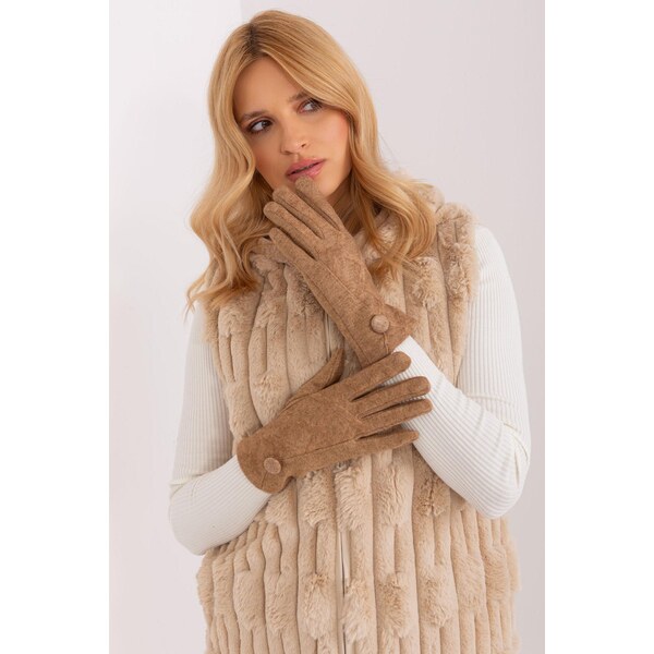 MladaModa Teplé dotykové rukavice s ozdobným gombíkom model 50110 65954319