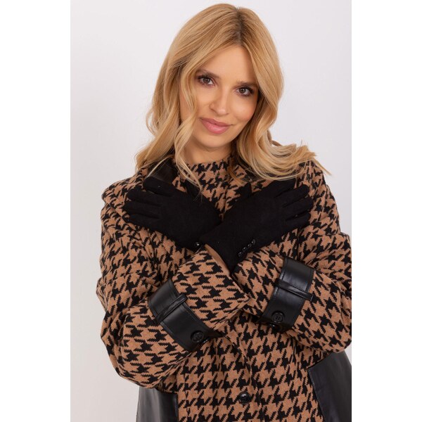 MladaModa Teplé dotykové rukavice s ozdobnými gombíkmi model 30210 65954323