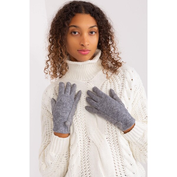 MladaModa Teplé dotykové rukavice s ozdobným gombíkom model 50110 65954320