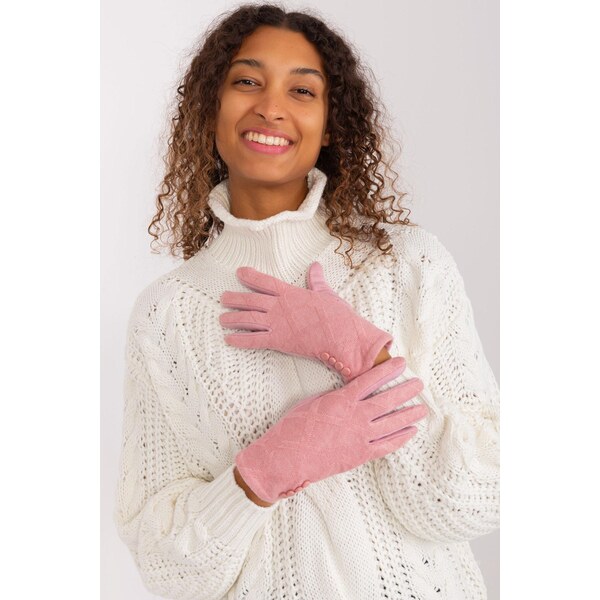 MladaModa Teplé dotykové rukavice s ozdobnými gombíkmi model 30210 65954327