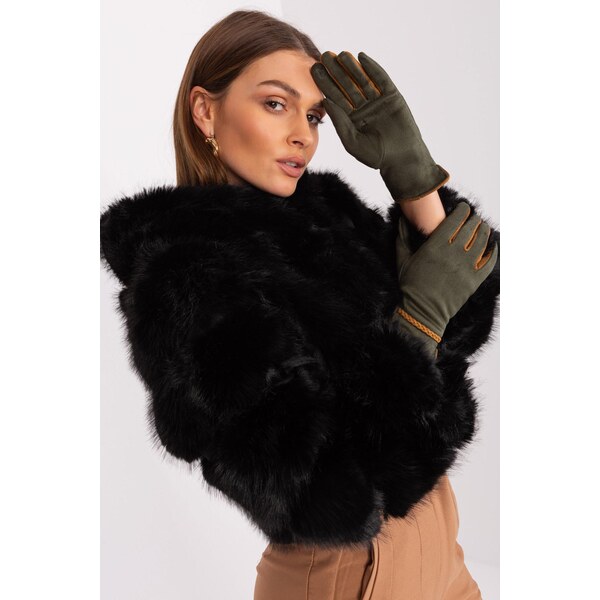 MladaModa Elegantné dvojfarebné dotykové rukavice model 60125 farba 65954375