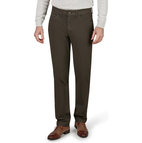 Pánske hnedé stretch bavlnené nohavice CLUB OF COMFORT regular fit 65954421