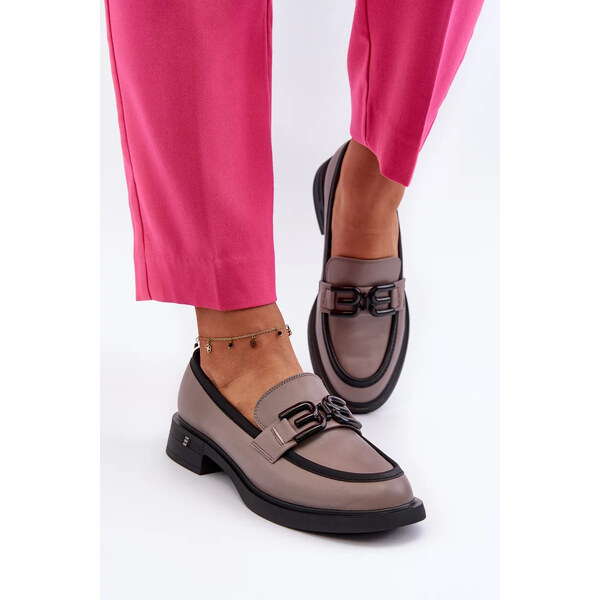 Kesi Elegantné dámske kožené mokasíny, tmavobéžové Triana 57058359