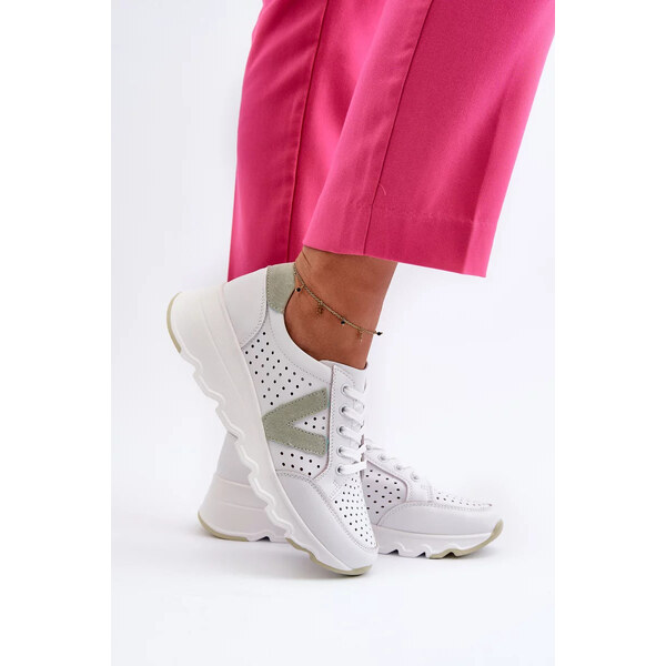 Kesi Dámska kožená ľahká športová obuv biela Eleonori 57117425