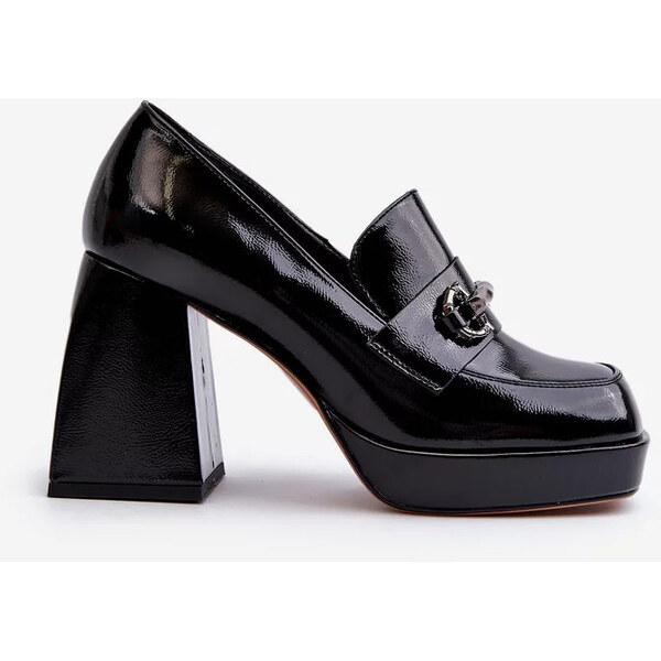 Kesi Dámske lakované topánky na vysokom podpätku Black D&A 57136875