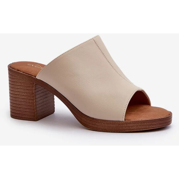 Kesi Elegantné ľahké dámske papuče na vysokom podpätku, béžová Varnila 57164146