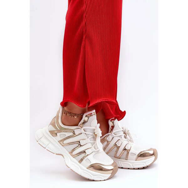 Kesi Dámske biele a zlaté tenisky Ahmani 57058498